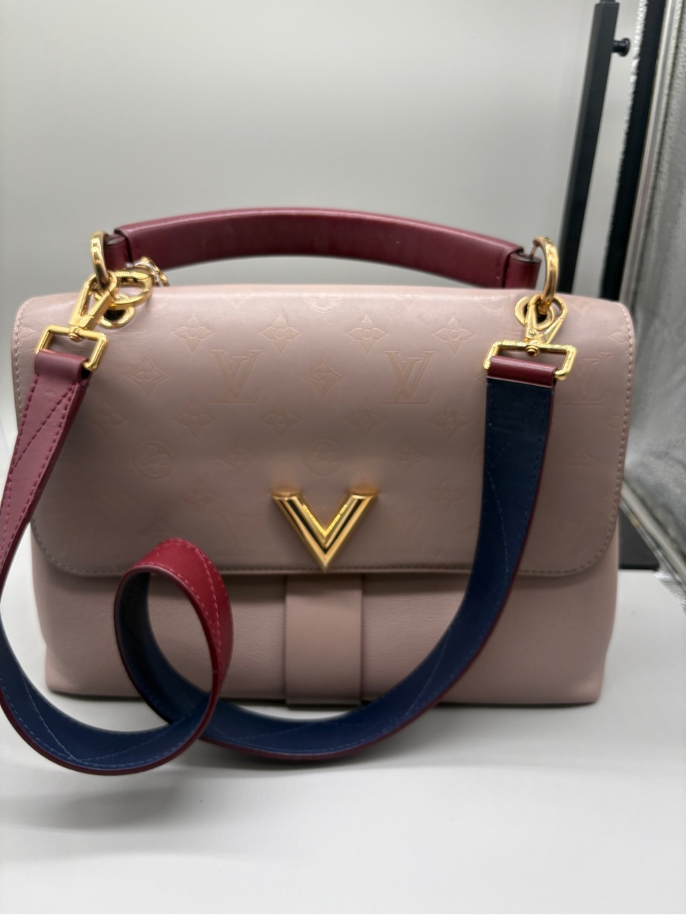 Louis Vuitton Volta Mauve Monogram Leather Shoulder Bag Authentic COA